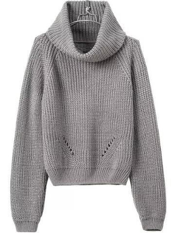 Shein Turtleneck Crop Grey Sweater