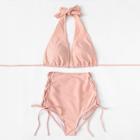 Shein Lace Up Halter Bikini Set