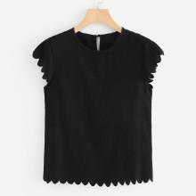 Shein Scallop Trim Tee