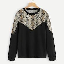 Shein Snake Print Panel Tee