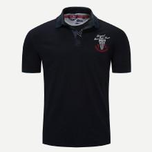 Shein Men Cuffed Embroidery Polo Shirt