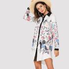 Shein Botanical Print Shirt Dress