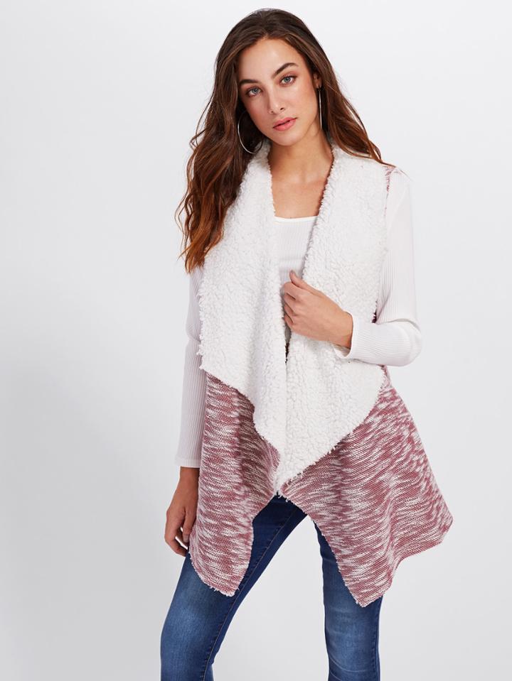 Shein Fleece Lined Space Dye Vest