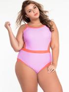 Shein Plus Size Color Block One-piece Swimwear