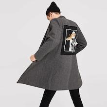 Shein Men Mixed Print Back Coat