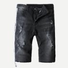 Shein Men Raw Hem Destroyed Denim Shorts