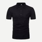 Shein Men Tape Detail Solid Polo Shirt