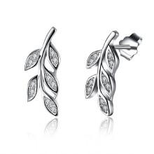 Shein Leaf Shaped 925 Sterling Silver Stud Earrings