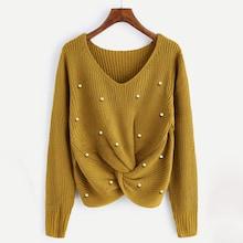 Shein Plus Beaded Twist Detail Sweater