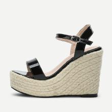 Shein Platform Pu Woven Sandals