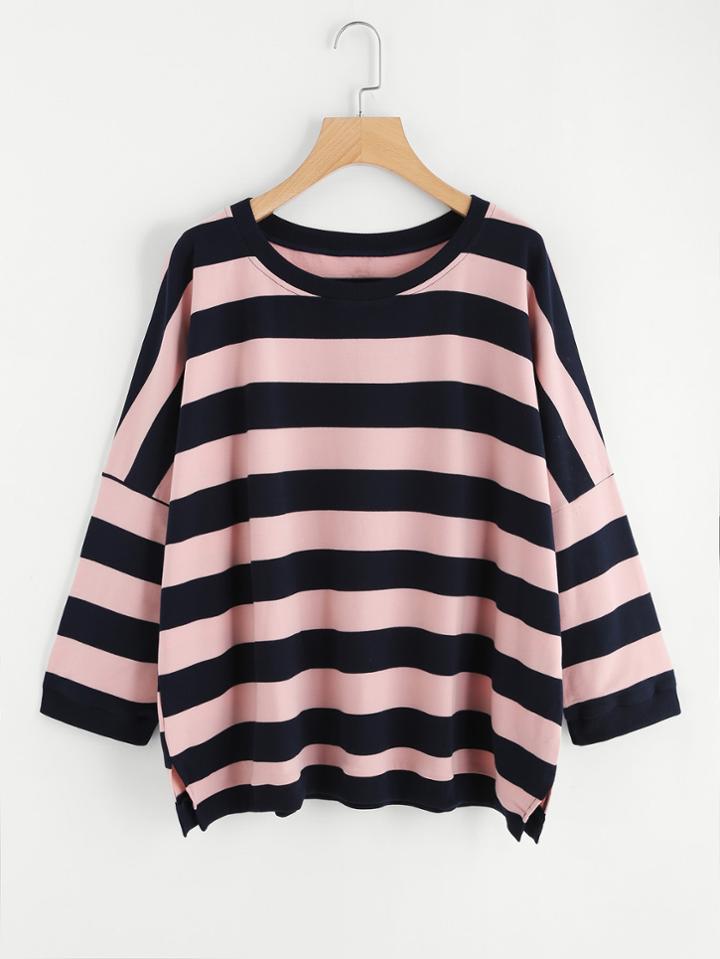 Shein Striped Oversized Sweatshirt