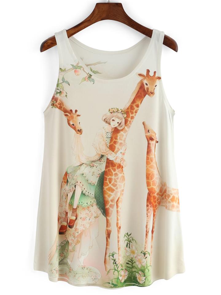 Shein Giraffe Print Tank Top