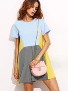 Shein Cut And Sew Fold Pleat Front Dress