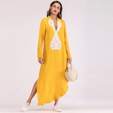 Shein Lace Contrast Split Side Longline Dress