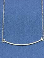 Shein Silver Long Chain Geometric Pattern Necklace