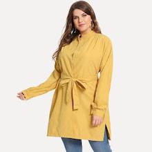 Shein Plus Drop Shoulder Belted Coat