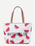 Shein Watermelon & Letter Print Tote Bag