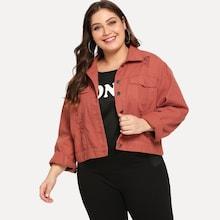 Shein Plus Ripped Drop Shoulder Denim Jacket