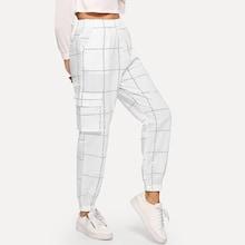 Shein Pocket Decoration Letter Print Pants