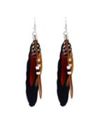Shein Latest Design Black Long Feather Earrings For Women