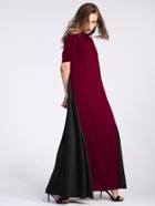 Shein Contrast Cut And Sew Mock Neck Dress