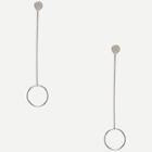 Shein Silver Minimalist Circle Drop Earrings