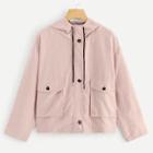 Shein Pocket Front Hooded Jacket