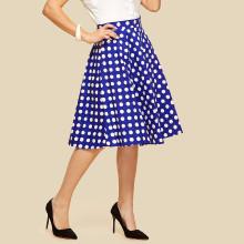 Shein Zipper Back Dot Skirt