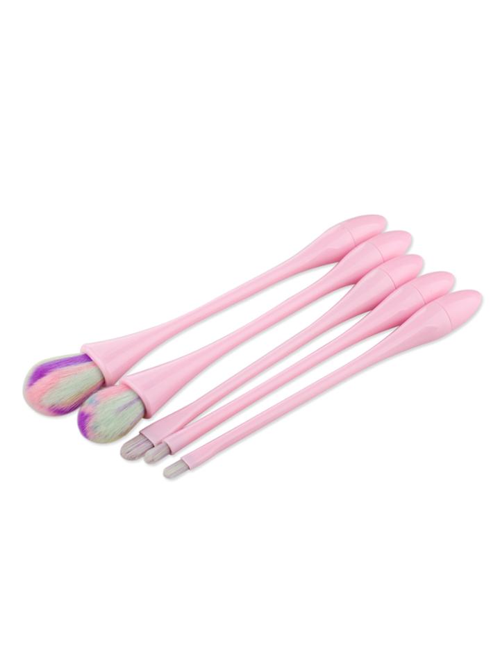 Shein Pink Waterdrop Shaped Makeup Brush Set