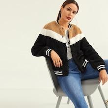 Shein Color Block Teddy Jacket