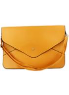 Shein Yellow Zipper Envelope Clutch Bag