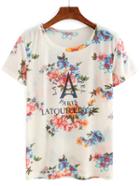 Shein Floral Print Short Sleeve T-shirt