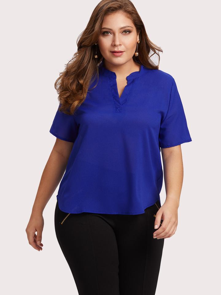 Shein V Cut Neck Chiffon Top