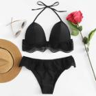 Shein Crochet Lace Halter Bikini Set
