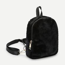 Shein Faux Fur Design Zipper Backpack
