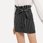 Shein Vertical Stripe Frill Waist Skirt