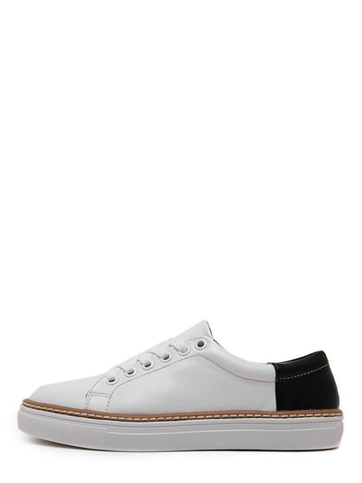 Shein Round Toe Lace-up Thick-soled Sneakers