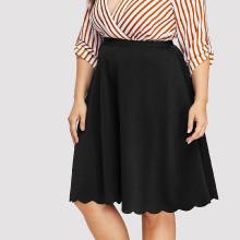 Shein Plus Stretch Knit Swing Skirt