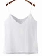 Shein White Double Spaghetti Strap Tank Top