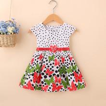 Shein Girls Butterfly Print Polka Dot Dress