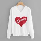 Shein Heart And Letter Jumper