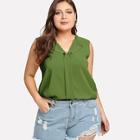 Shein Plus V Neck Sleeveless Blouse
