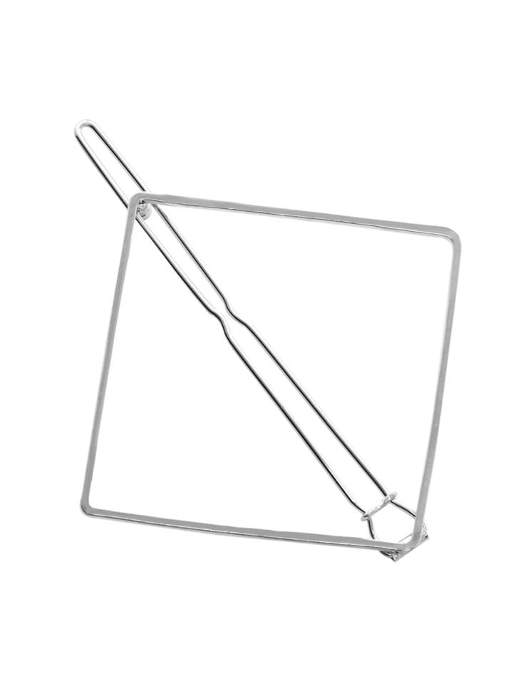 Shein Silver Cutout Square Hair Clip