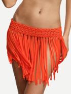 Shein Orange Macrame Fringe Bikini Bottom