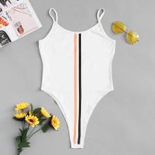 Shein Stripe Print Cami Bodysuit