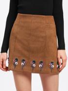 Shein Zip Back Embroidery Skirt