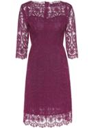 Shein Purple Gauze Disc Flowers Sheath Lace Dress