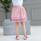 Shein Toddler Girls Flamingo Embroidered Lace Trim Skirt