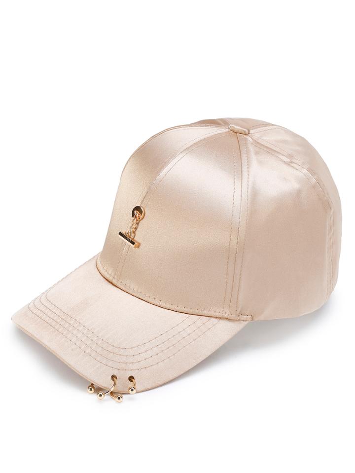Shein Metal Detail Satin Baseball Cap