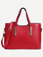 Shein Red Metal Plate Embellished Tote Bag With Strap